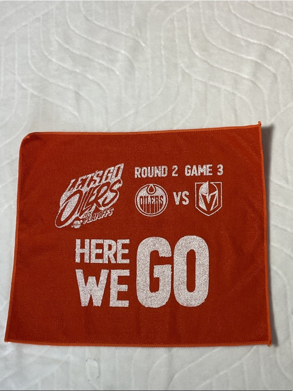 Orange Playoff Rally microfibre cloth NHL EDMONTON oilers